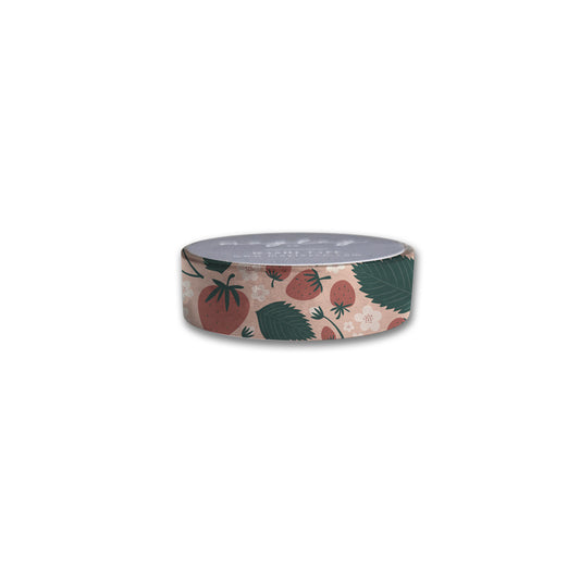Strawberries Florals Washi Tape — Decorative Paper Tape for Planners, Journals, Scrapbooking & Crafts