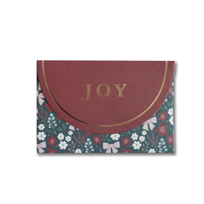 Festive Floral "JOY" Holiday Gift Card Envelopes 6Pk | Christmas Gift Card Holders