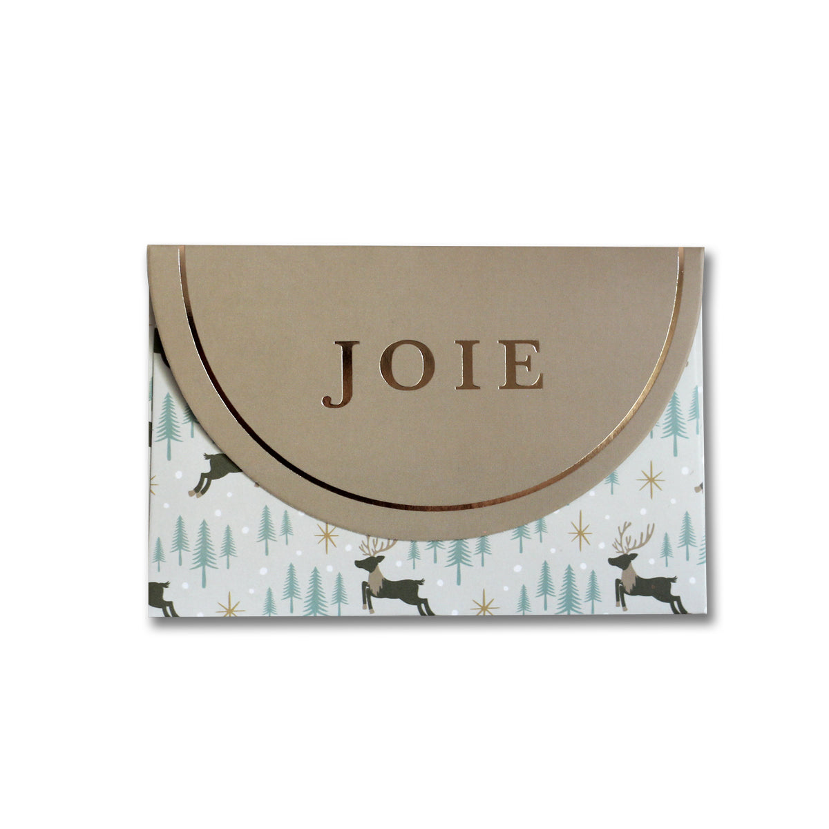 French Reindeer Forest Holiday "JOIE" Enveloppes pour cartes-cadeaux 6Pk | Christmas Gift Card Holders
