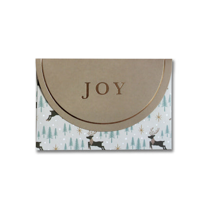 Reindeer Forest "JOY" Holiday Gift Card Envelopes 6Pk | Christmas Gift Card Holders