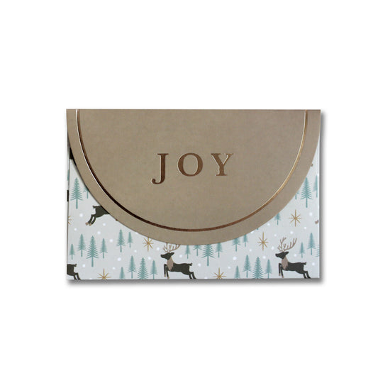 Reindeer Forest "JOY" Holiday Gift Card Envelopes 6Pk | Christmas Gift Card Holders