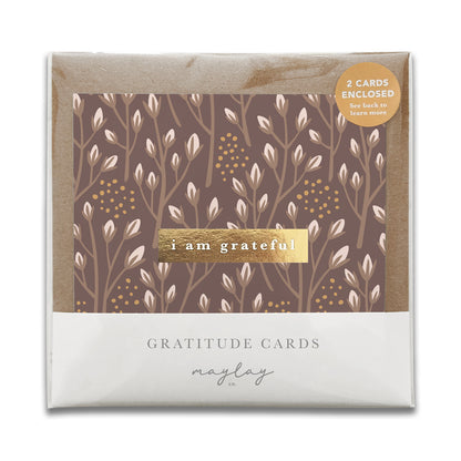 Baby Blooms "I Am Grateful" Gratitude Greeting Cards (Set of 2) — Pay-It-Forward Thank You Cards