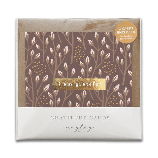 Baby Blooms "I Am Grateful" Gratitude Greeting Cards (Set of 2) — Pay-It-Forward Thank You Cards