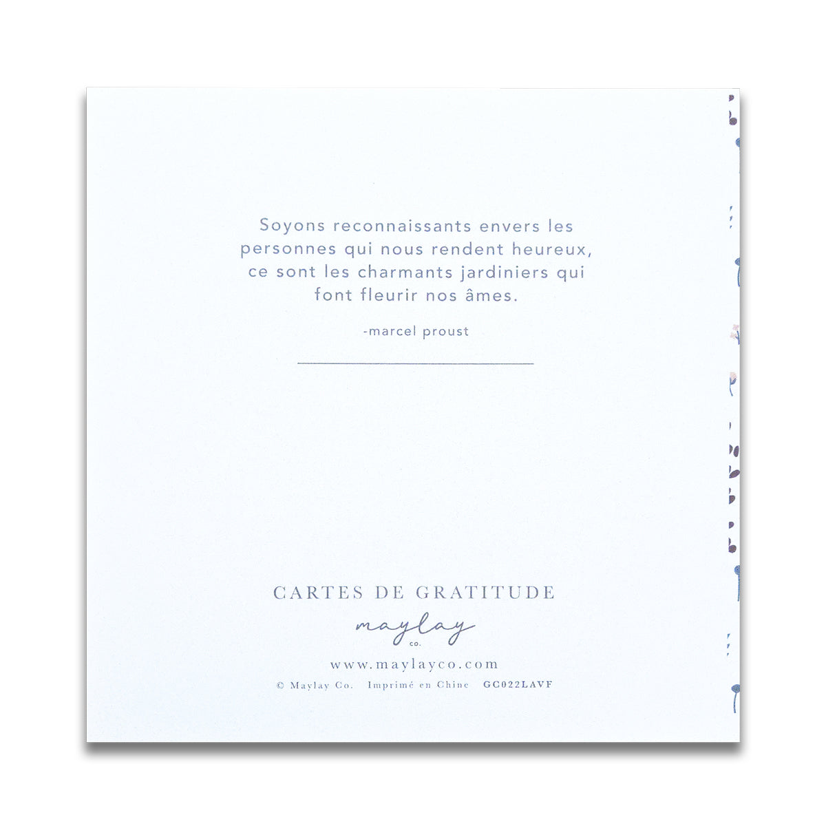 French Bees Florals « Plein de Gratitude » — Cartes de Gratitude (Ensemble de 2) — Cartes à Transmettre
