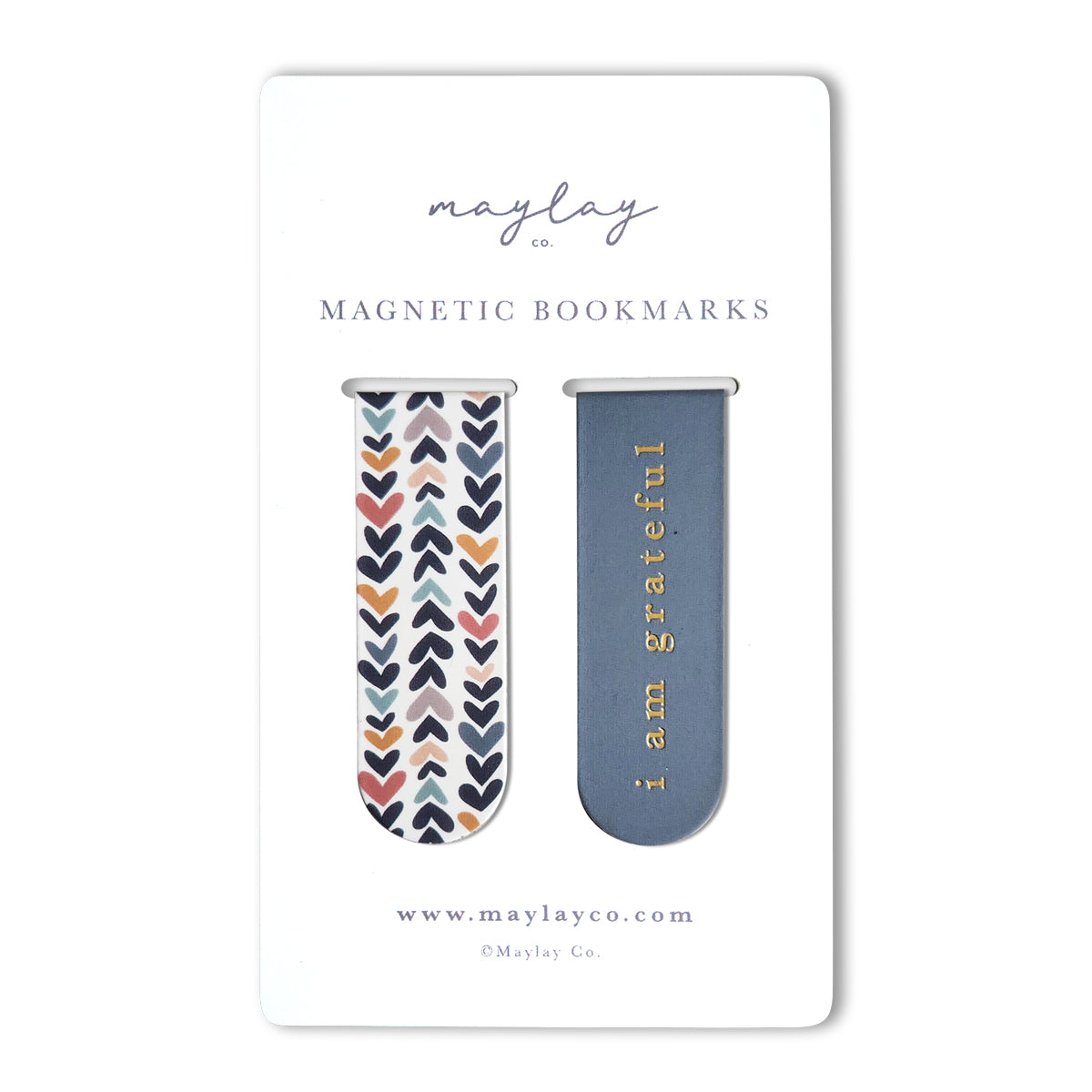 Heartwood "I Am Grateful" Magnetic Bookmarks (Set of 2) — Page Markers for Books, Journals & Planners