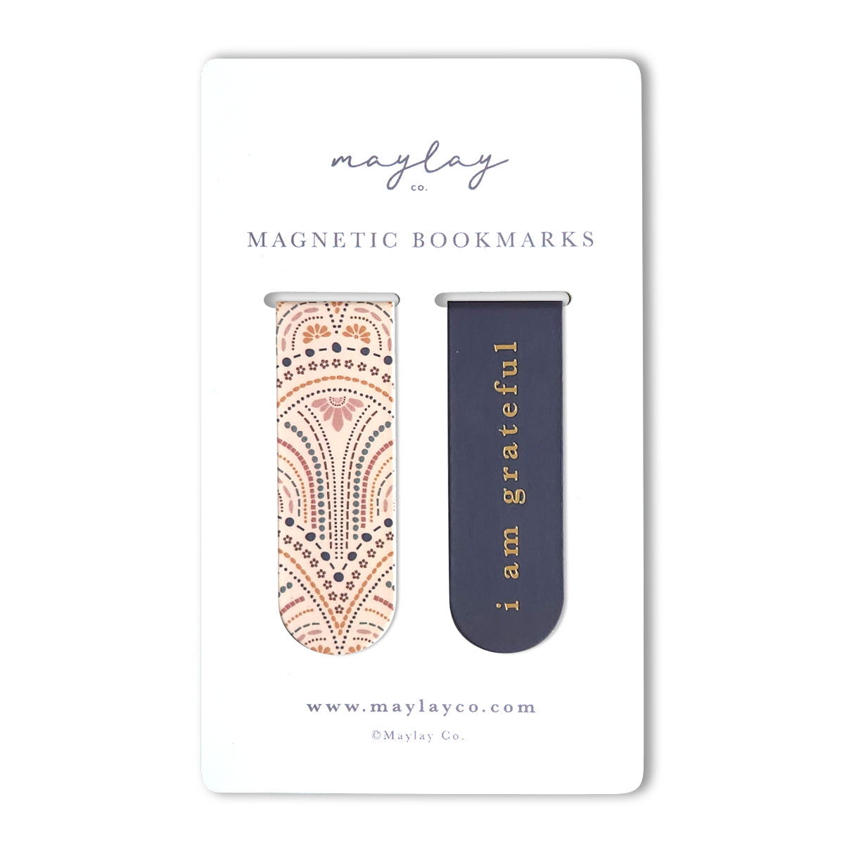 So Delicate "I Am Grateful" Magnetic Bookmarks (Set of 2) — Page Markers for Books, Journals & Planners
