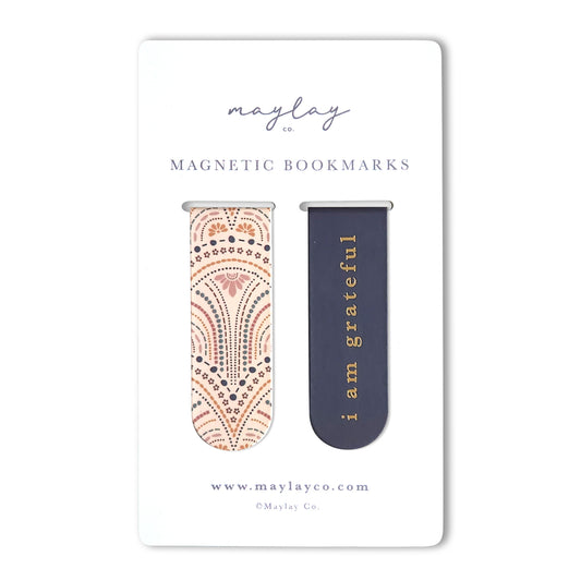 So Delicate "I Am Grateful" Magnetic Bookmarks (Set of 2) — Page Markers for Books, Journals & Planners