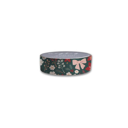 Festive Floral Holiday Washi Tape — Decorative Paper Tape for Planners, Journals, Scrapbooking & Crafts