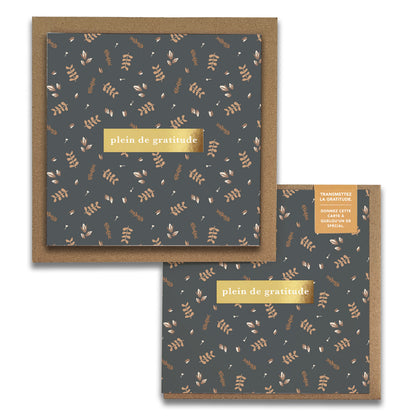 French Buddies Florals  « Plein de Gratitude » — Cartes de Gratitude (Ensemble de 2) — Cartes à Transmettre