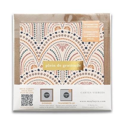 French So Delicate  « Plein de Gratitude » — Cartes de Gratitude (Ensemble de 2) — Cartes à Transmettre