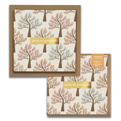 French Walk in the Park Trees  « Plein de Gratitude » — Cartes de Gratitude (Ensemble de 2) — Cartes à Transmettre
