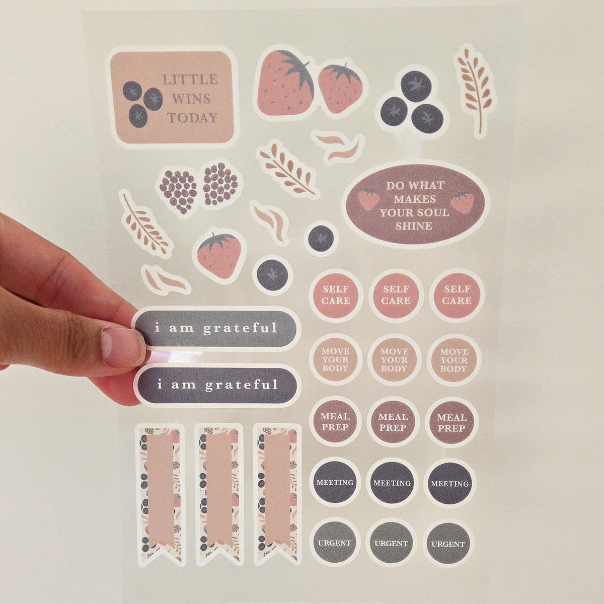 Fruity Washi Planner Stickers — Mindful Sticker Sheet for Planners, Journals & Bullet Journaling