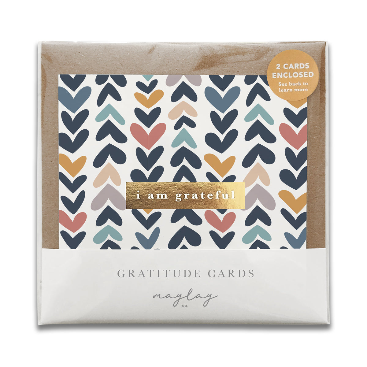 Heartwood "I Am Grateful" Gratitude Greeting Cards (Set of 2) — Pay-It-Forward Thank You Cards