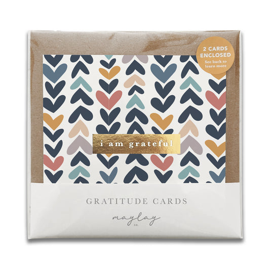 Heartwood "I Am Grateful" Gratitude Greeting Cards (Set of 2) — Pay-It-Forward Thank You Cards