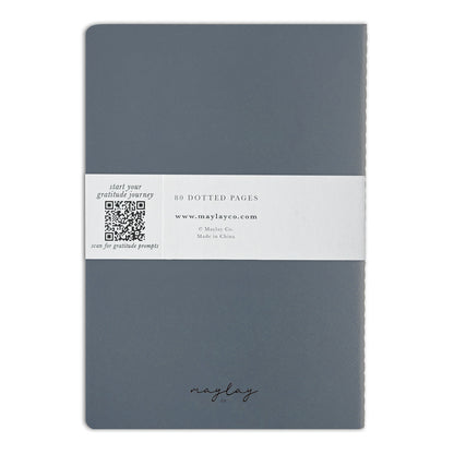 Blue "I Am Grateful" Jotter Notebook — Gold Foil with Dotted Grid Pages B6 Size