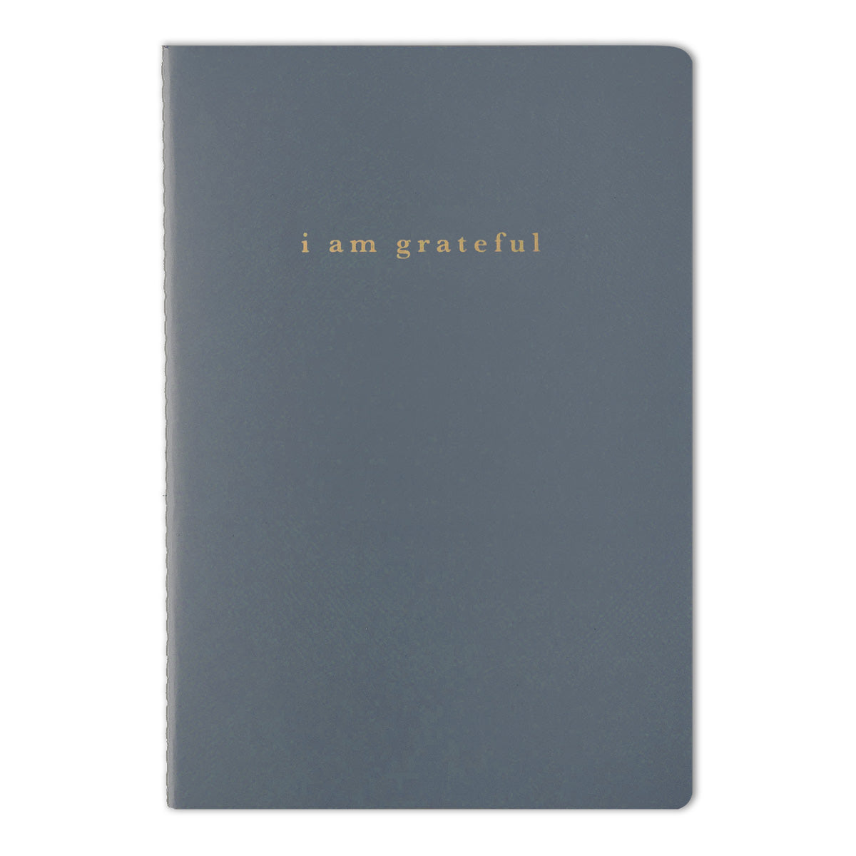 Blue "I Am Grateful" Jotter Notebook — Gold Foil with Dotted Grid Pages B6 Size