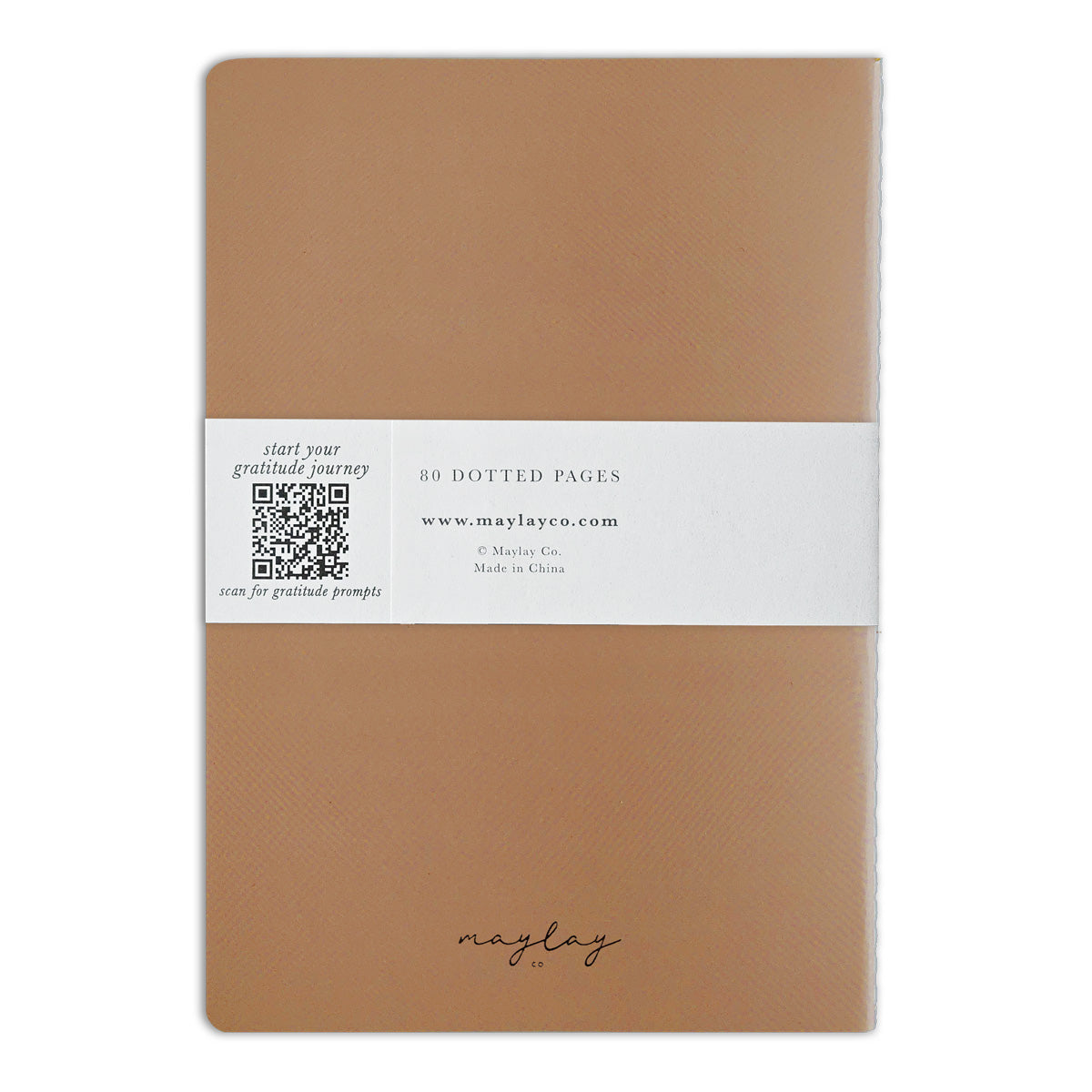 Brown "I Am Grateful" Jotter Notebook — Gold Foil with Dotted Grid Pages B6 Size