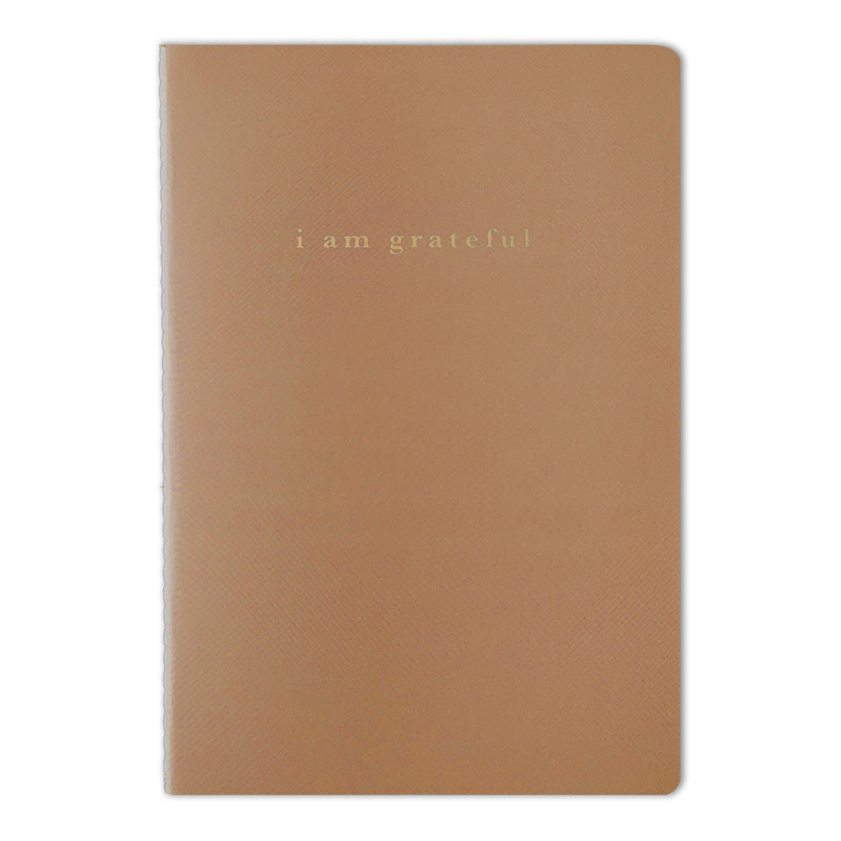 Brown "I Am Grateful" Jotter Notebook — Gold Foil with Dotted Grid Pages B6 Size