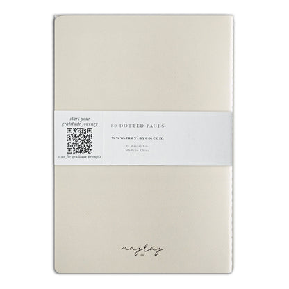 Cream "I Am Grateful" Jotter Notebook — Gold Foil with Dotted Grid Pages B6 Size