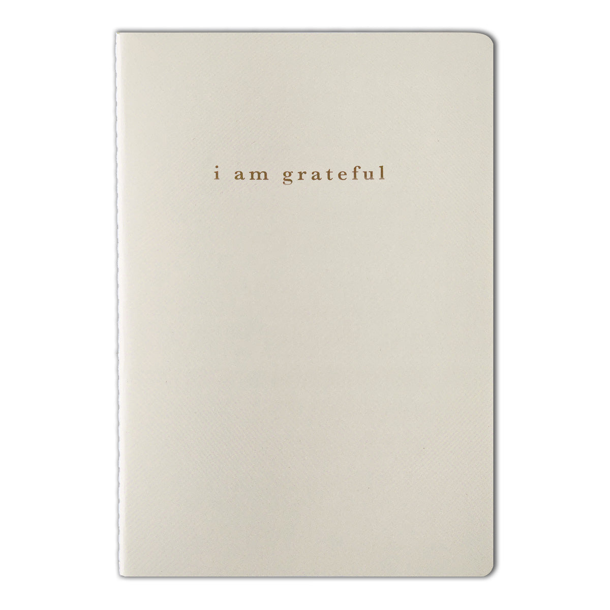 Cream "I Am Grateful" Jotter Notebook — Gold Foil with Dotted Grid Pages B6 Size