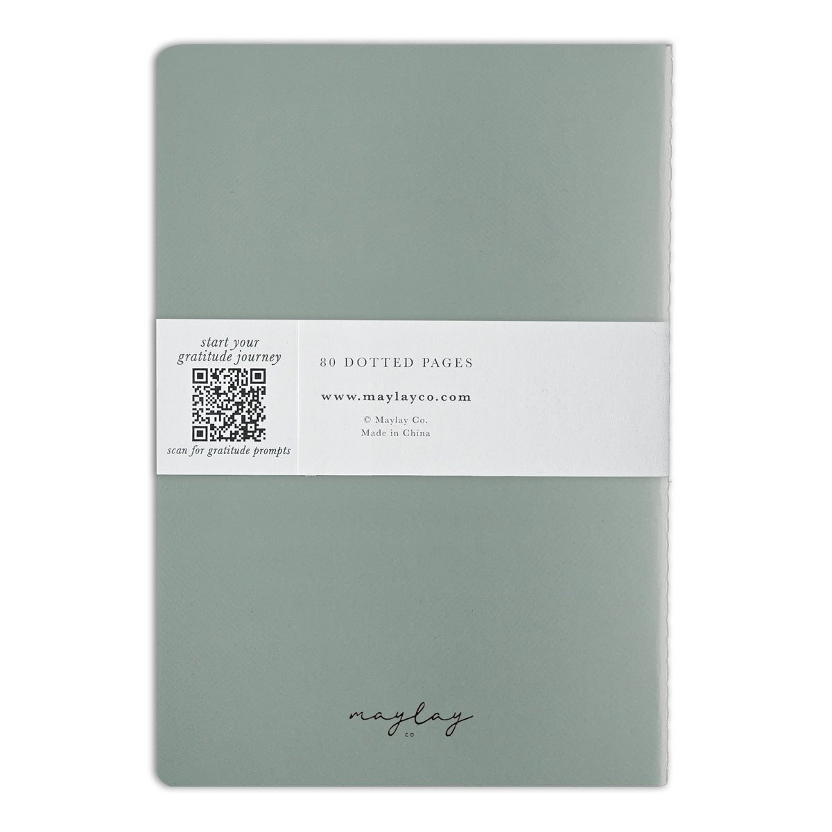 Green "I Am Grateful" Jotter Notebook — Gold Foil with Dotted Grid Pages B6 Size