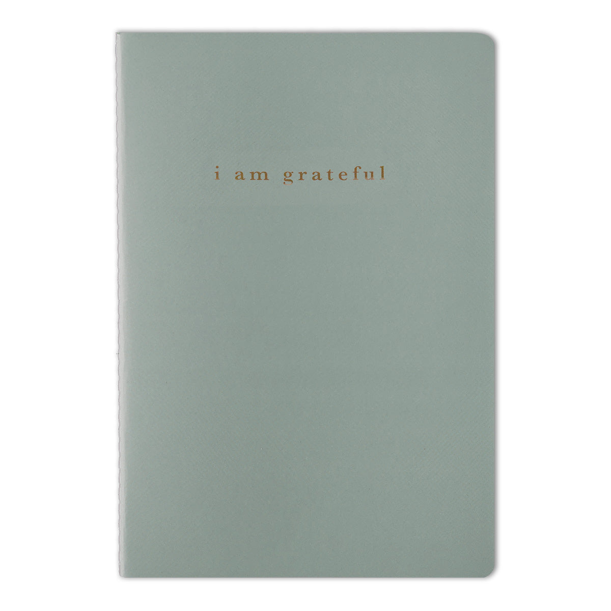 Green "I Am Grateful" Jotter Notebook — Gold Foil with Dotted Grid Pages B6 Size
