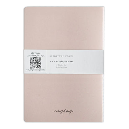 Pink "I Am Grateful" Jotter Notebook — Gold Foil with Dotted Grid Pages B6 Size