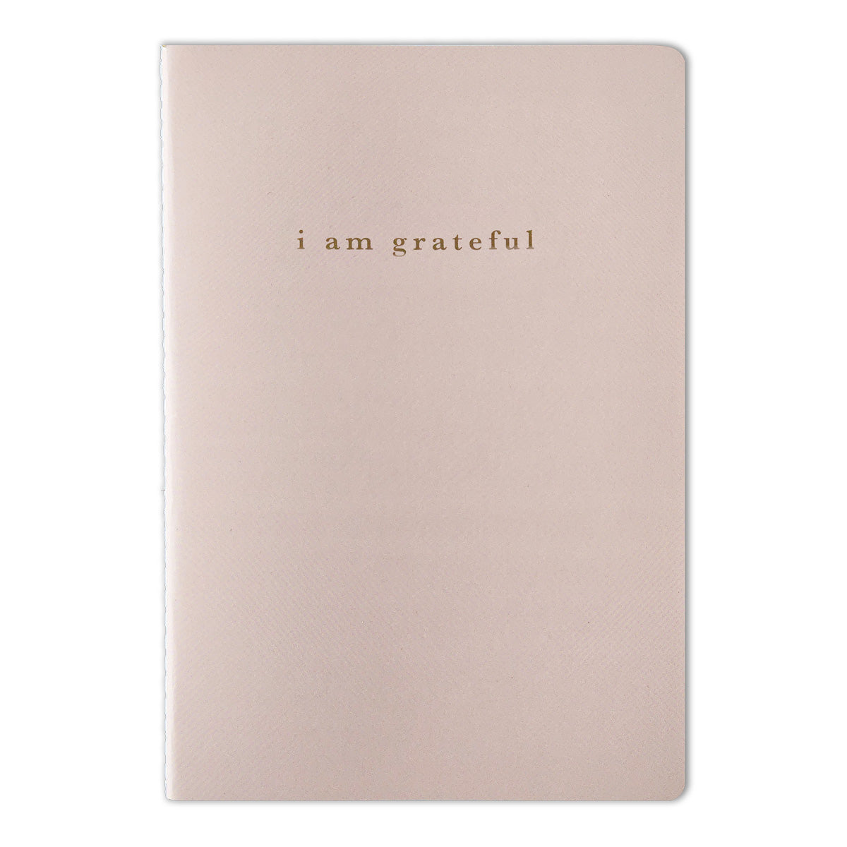 Pink "I Am Grateful" Jotter Notebook — Gold Foil with Dotted Grid Pages B6 Size