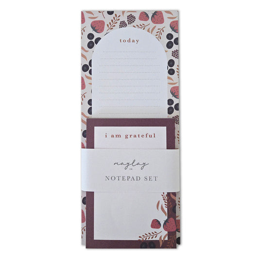 Fruity Floral "Today" & "I Am Grateful" Notepad Set — 2-Pack for Daily Planning