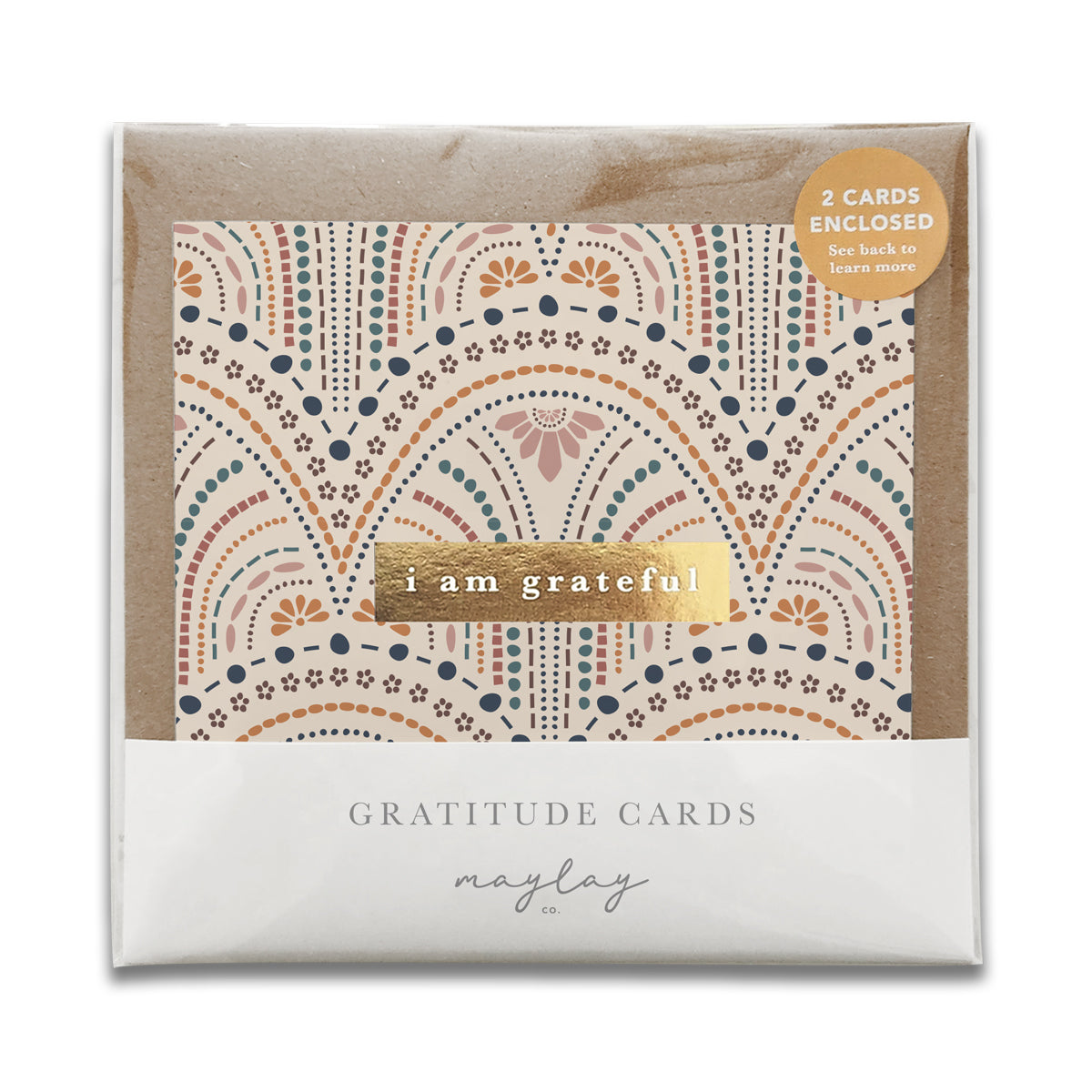 So Delicate "I Am Grateful" Gratitude Greeting Cards (Set of 2) — Pay-It-Forward Thank You Cards
