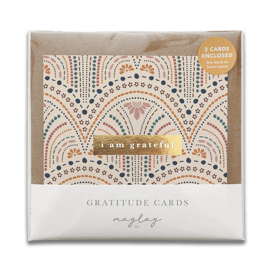 So Delicate "I Am Grateful" Gratitude Greeting Cards (Set of 2) — Pay-It-Forward Thank You Cards
