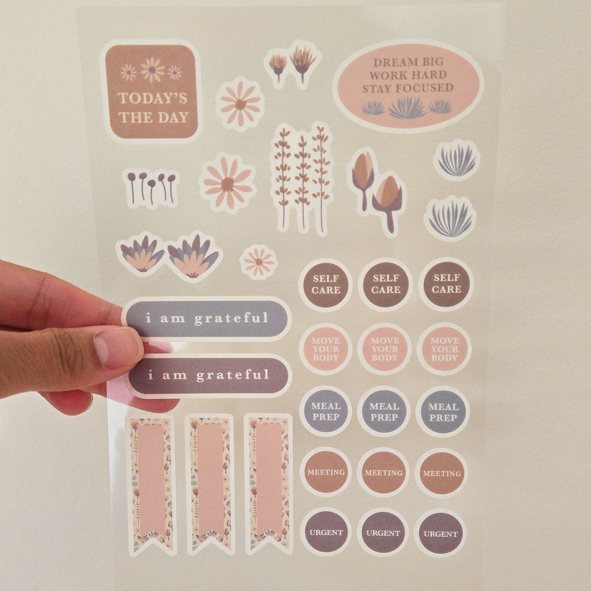 Sweetness Floral Washi Planner Stickers — Mindful Sticker Sheet for Planners, Journals & Bullet Journaling