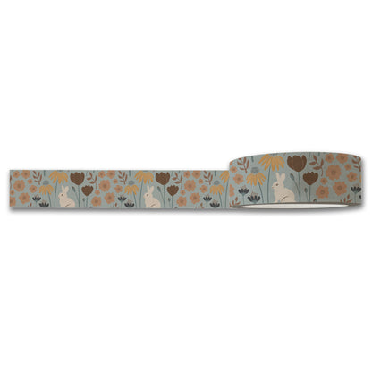 Bunny Florals Washi Tape — Decorative Paper Tape for Planners, Journals, Scrapbooking & Crafts