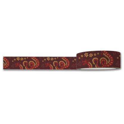 Dragons Lunar New Year Washi Tape — Decorative Paper Tape for Planners, Journals, Scrapbooking & Crafts