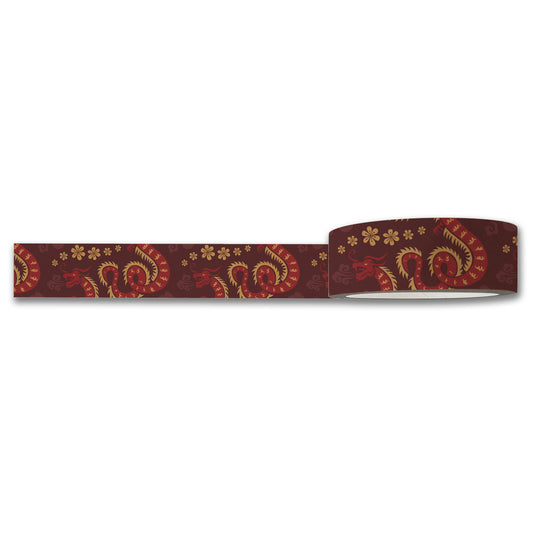 Dragons Lunar New Year Washi Tape — Decorative Paper Tape for Planners, Journals, Scrapbooking & Crafts