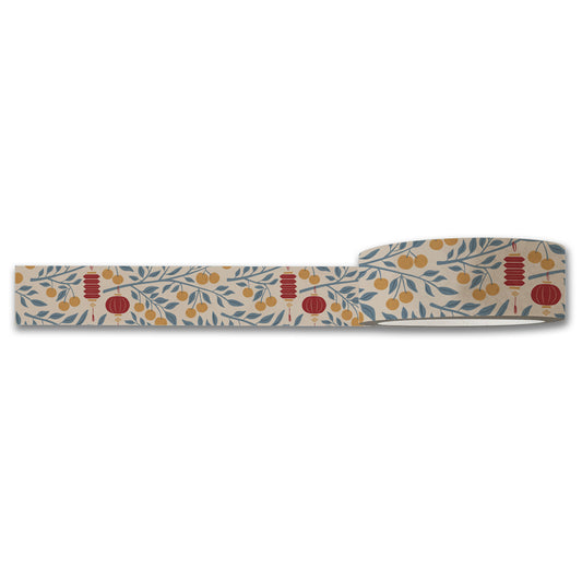 Lanterns Oranges Lunar New Year Washi Tape — Decorative Paper Tape for Planners, Journals, Scrapbooking & Crafts