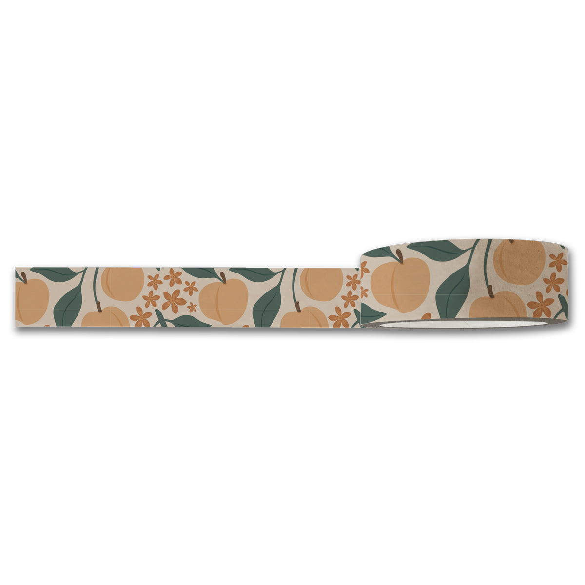 Peaches Florals Washi Tape — Decorative Paper Tape for Planners, Journals, Scrapbooking & Crafts