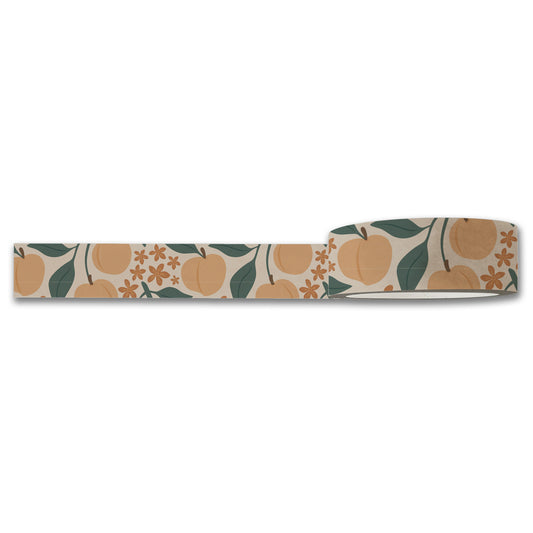 Peaches Florals Washi Tape — Decorative Paper Tape for Planners, Journals, Scrapbooking & Crafts