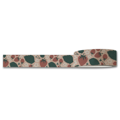 Strawberries Florals Washi Tape — Decorative Paper Tape for Planners, Journals, Scrapbooking & Crafts