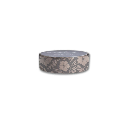 The Vintage Meadow Floral Washi Tape by Maylay Co. is an ideal choice for scrapbooking, showcasing a neutral color palette with floral patterns. It includes various flowers and leaves arranged elegantly in a repeating pattern on a cylindrical roll.